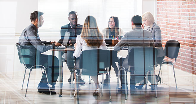 Group of people at a business meeting