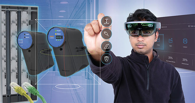 HoloLens being used to train workers with data