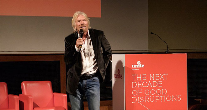 Richard Branson giving a public speech